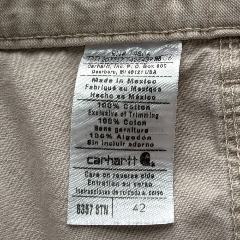Carhartt Men Cargo Shorts Relaxed Fit Ripstop B357 Outdoor Workwear Size 42 P157